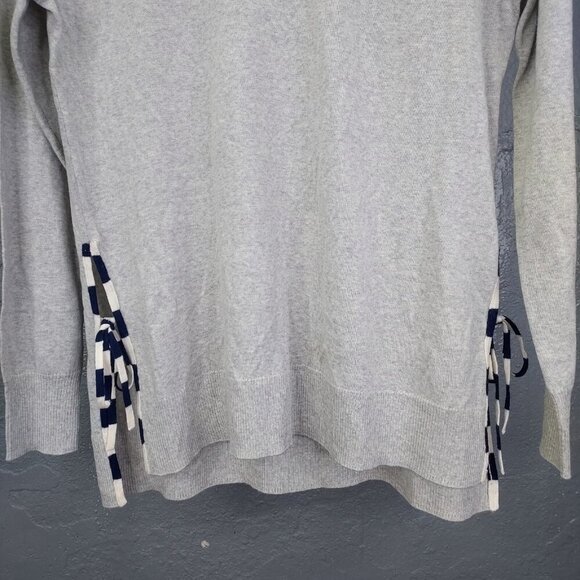 J Crew Sweater Women M Gray 100% Merino Wool Side Tie Long Sleeve Knit Tunic NEW - Picture 3 of 11